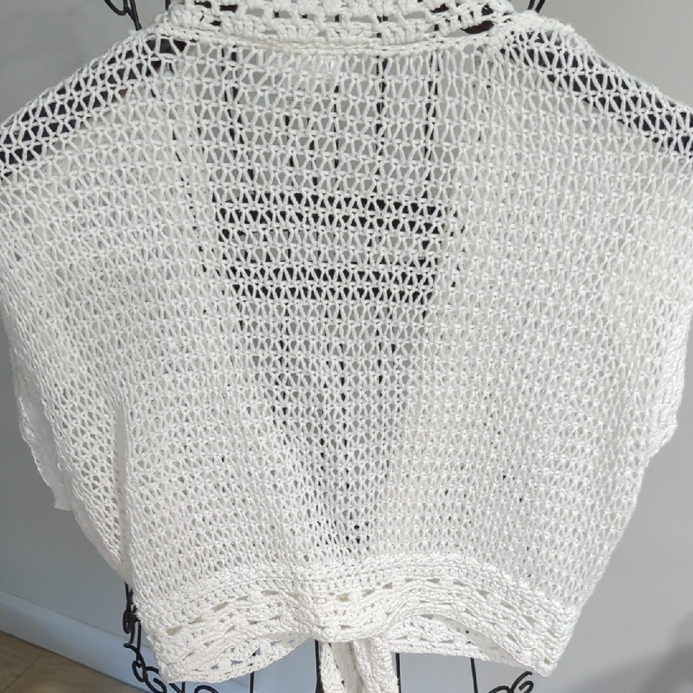 LOFT White Crochet Shrug Sweater - Picture 5 of 7